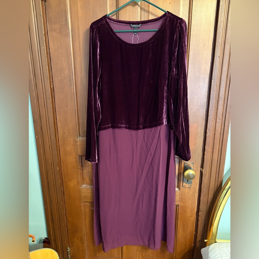 Eileen Fisher Velour Silk Tunic Dress/Top - size M